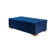 Emma Navy Velvet Rectangle Ottoman angled view
