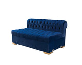 Emma Navy Velvet Double Chaise 136" Sectional Sofa main view