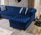 Side perspective of sectional sofa