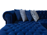 Styled room with Emma Navy Velvet Double Chaise Sectional
