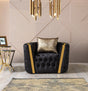 Sofia Black Velvet Chair angled view