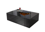 Leah Wood coffee table set with gold metal framing