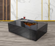 Leah Wood black and gold 3-piece coffee table set - front view