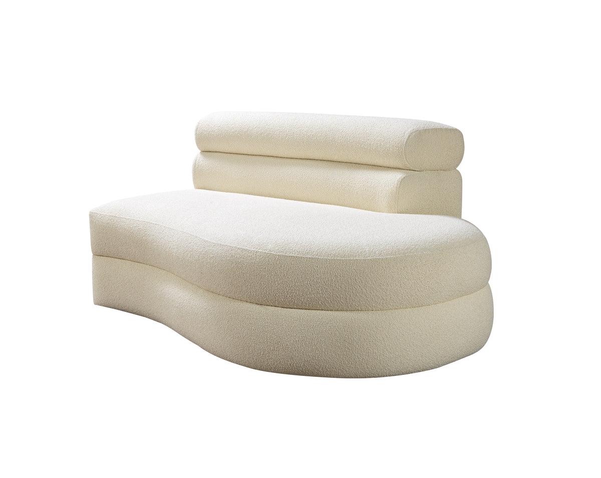 room view of Sandy Ivory Boucle Curved Sectional sectional sofa