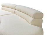 main view of Sandy Ivory Boucle Curved Sectional sectional sofa