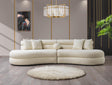 main view of Sandy Ivory Boucle Curved Sectional sectional sofa