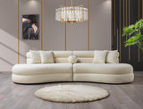 main view of Sandy Ivory Boucle Curved Sectional sectional sofa