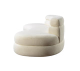 detail view of Sandy Ivory Boucle Curved Sectional sectional sofa