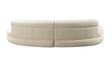 side view of Sandy Ivory Boucle Curved Sectional sectional sofa