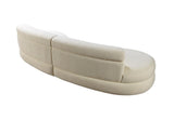 main view of Sandy Ivory Boucle Curved Sectional sectional sofa