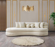 Ivory boucle chaise lounge main front view