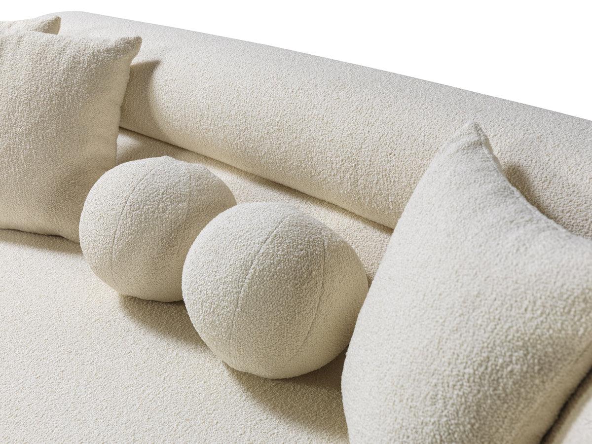 Detail image of chaise lounge finish and fabric