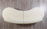 side view of Sandy Ivory Boucle Curved Sectional sectional sofa