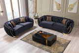 Leah Wood black and gold 3-piece coffee table set - side angle
