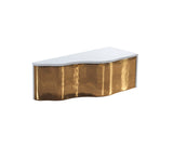 Leah Wood Whitegold coffee table close-up of gold finish