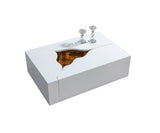 Leah Wood Whitegold coffee table with gold metal legs