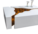 Leah Wood Whitegold coffee table side view
