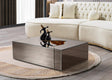 Leah 3-piece bronze and gold glass coffee table set - view from front