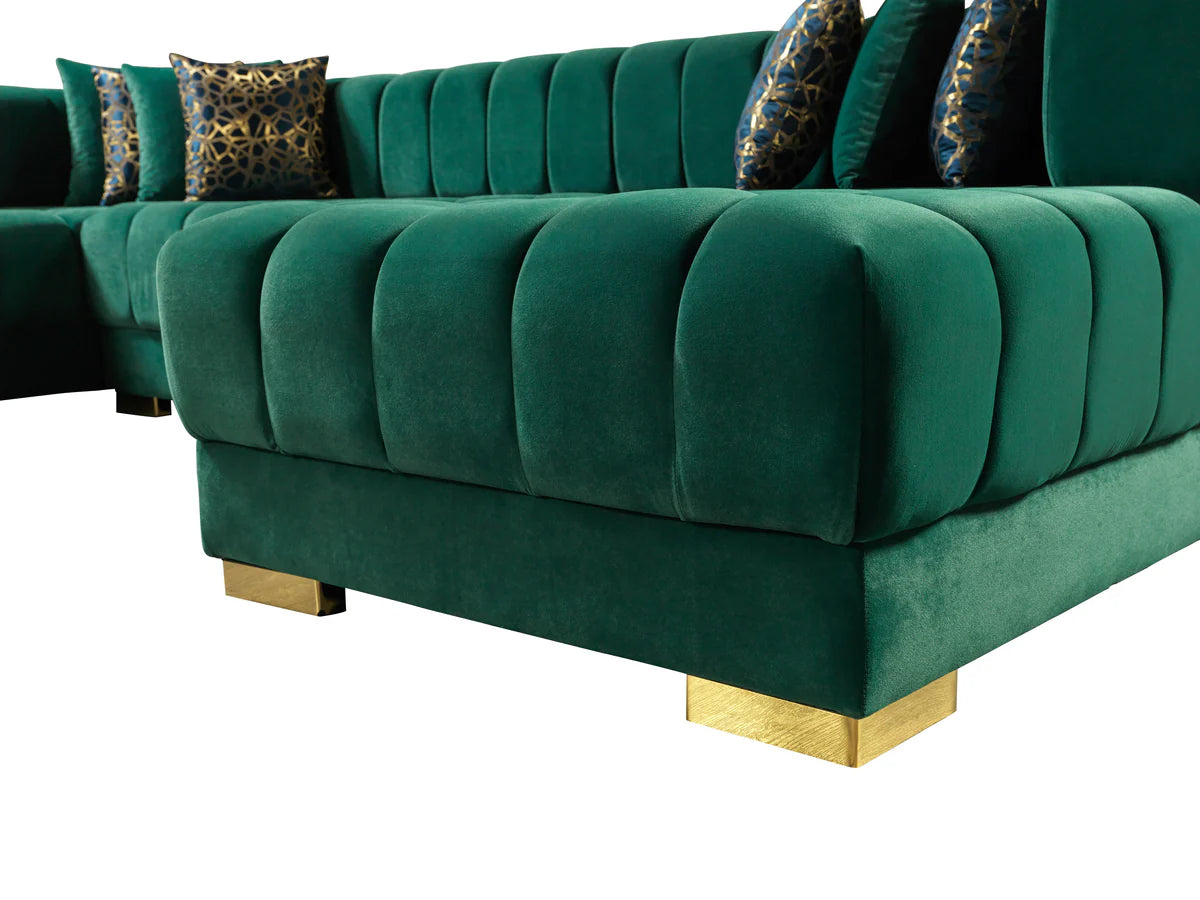 detailed view of sofa leg and upholstery