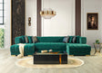 main view of Mia Green Velvet Double Chaise Sectional sofa