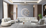 Close-up detail of boucle upholstery on Olivia Sectional