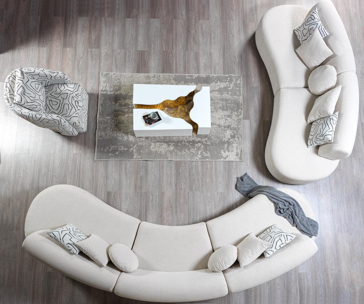 Olivia Ivory Boucle sectional sofa main view