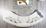 Olivia Ivory Boucle sectional sofa side perspective