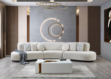 Olivia Ivory Boucle 3-Piece Curved Sectional main view