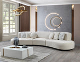 Olivia Ivory Boucle sectional sofa fabric detail
