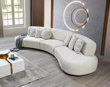 Olivia Ivory Boucle sectional sofa room setting
