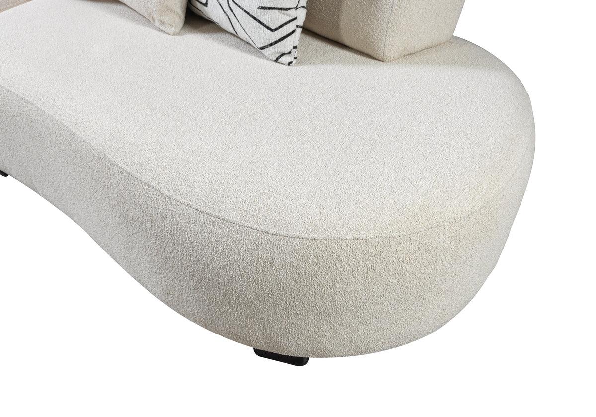 Olivia Ivory Boucle sectional side angle