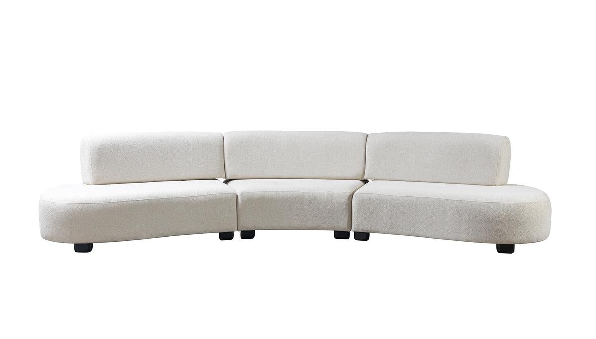 Olivia Ivory Boucle sectional fabric texture close up