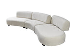 Olivia Ivory Boucle sectional detailed upholstery
