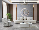 Side view of Olivia Ivory Boucle Curved Sectional Sofa
