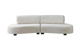 Front view of Olivia Ivory Boucle Sectional Sofa
