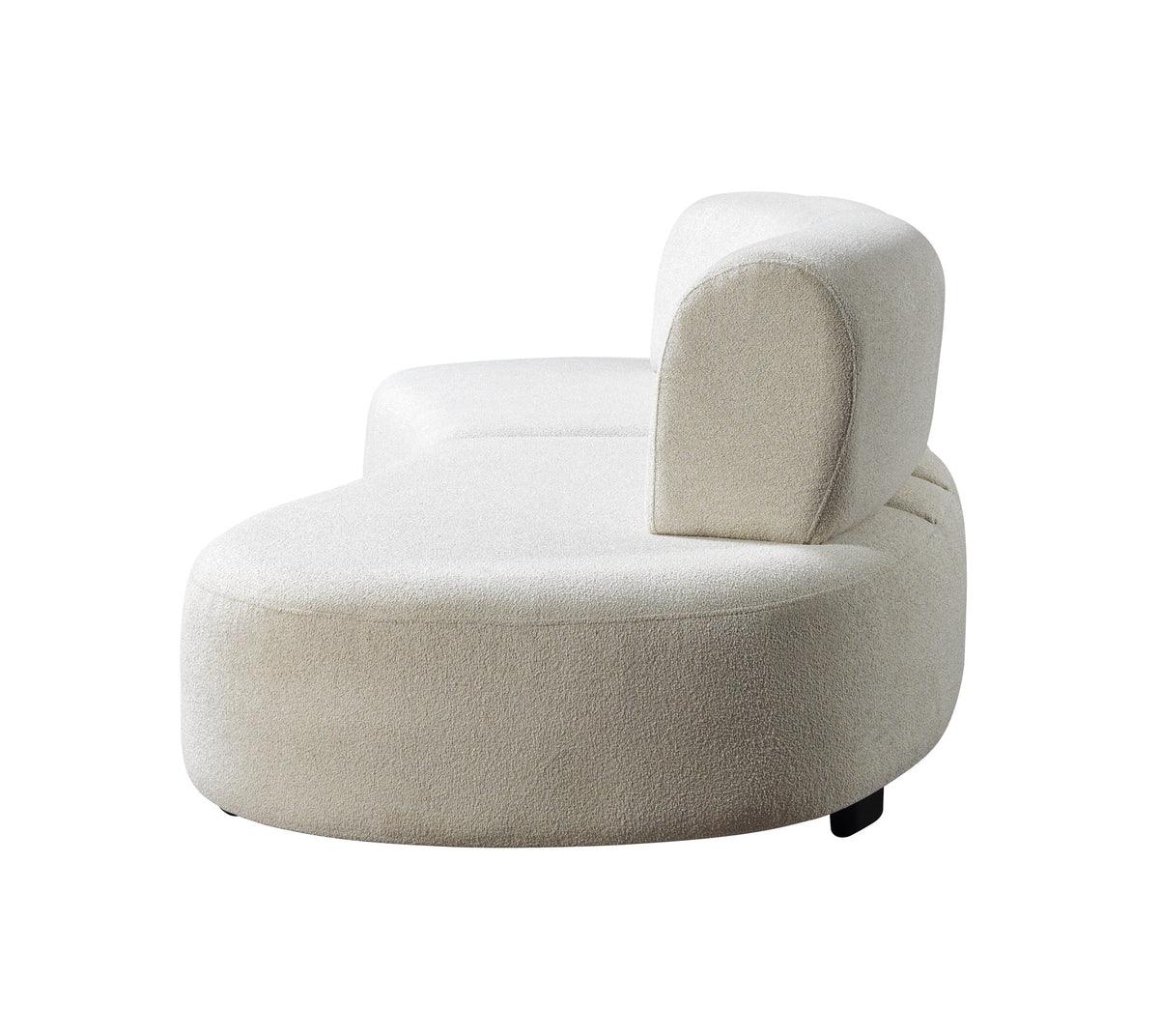 Room ambiance with ivory boucle sectional sofa