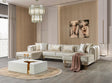 Ella Ivory Velvet Double Chaise Sectional sofa main view