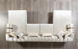 Ella Ivory Velvet Double Chaise Sectional - Ella Furniture