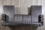 Ella Smoke Velvet Double Chaise Sectional - Ella Furniture