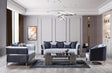 Main view of Avery Silver Gray Velvet Sofa and Loveseat set
