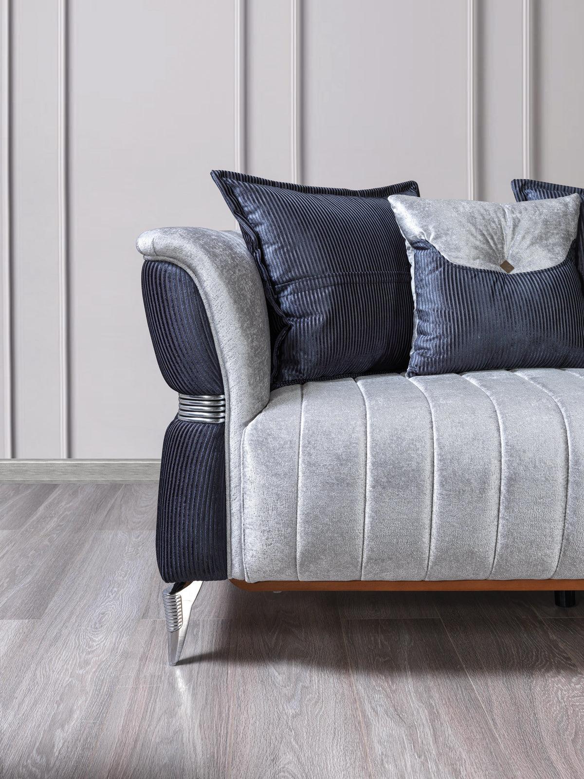 Detail view of sofa stitching