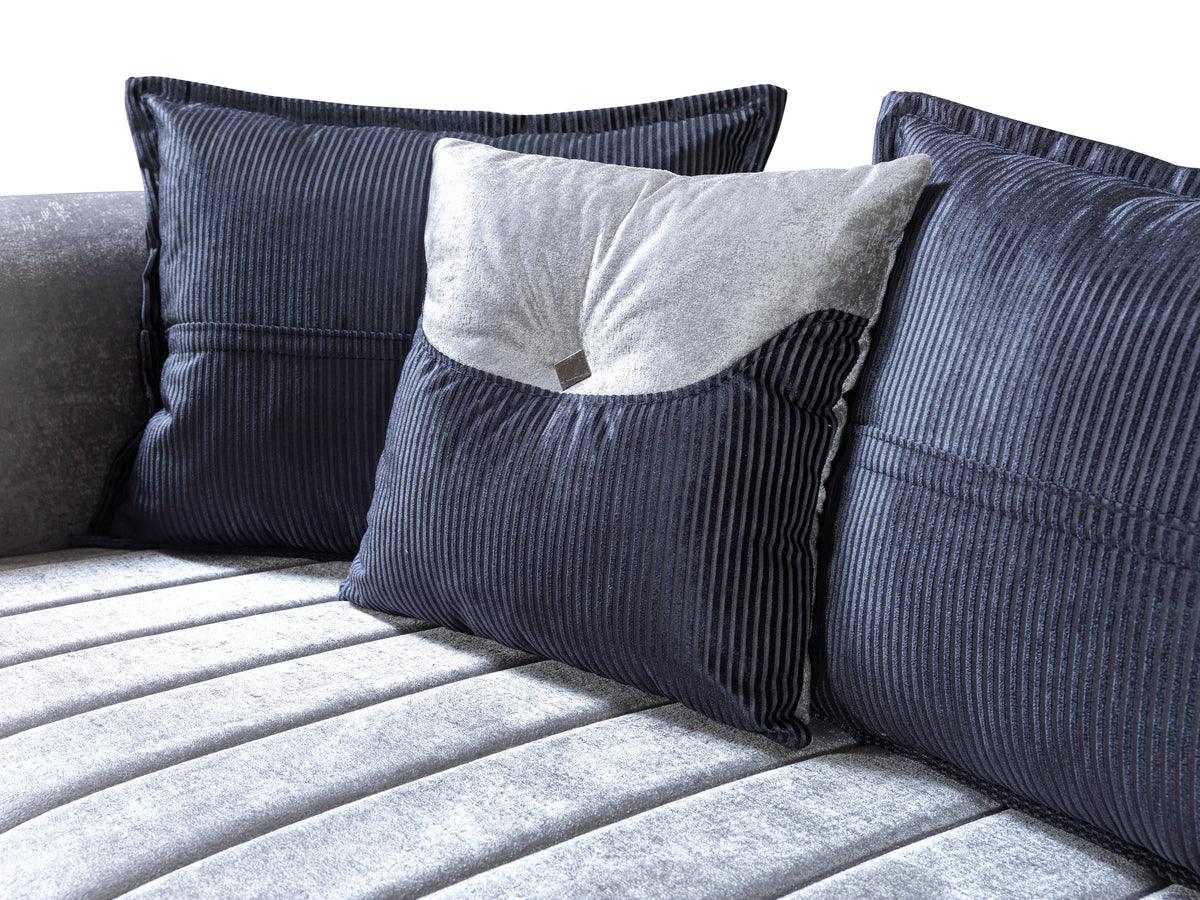 Avery Silver Gray Velvet Sofa and Loveseat set main view