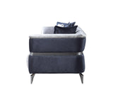 Avery Silver Gray Velvet Sofa and Loveseat set main view