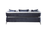 Avery Silver Gray Velvet Sofa and Loveseat set main view