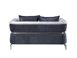 Avery Silver Gray Velvet Sofa and Loveseat set main view