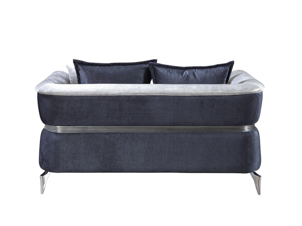 Avery Silver Gray Velvet Sofa and Loveseat set main view