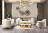 main view of Helena Ivory Velvet Sofa & Loveseat furniture