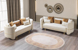 detail view of Helena Ivory Velvet Sofa & Loveseat furniture
