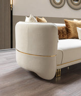 side view of Helena Ivory Velvet Sofa & Loveseat furniture