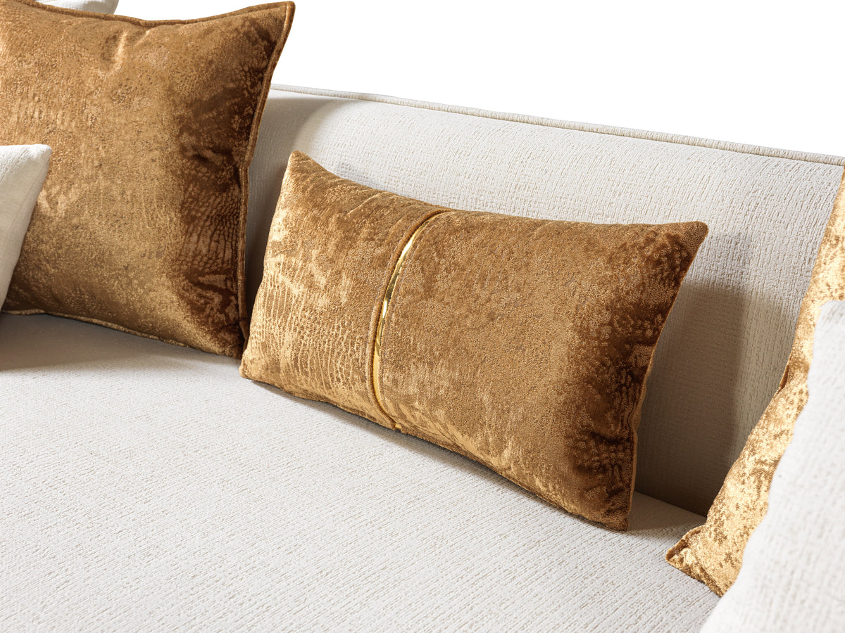 side view of Helena Ivory Velvet Sofa & Loveseat furniture